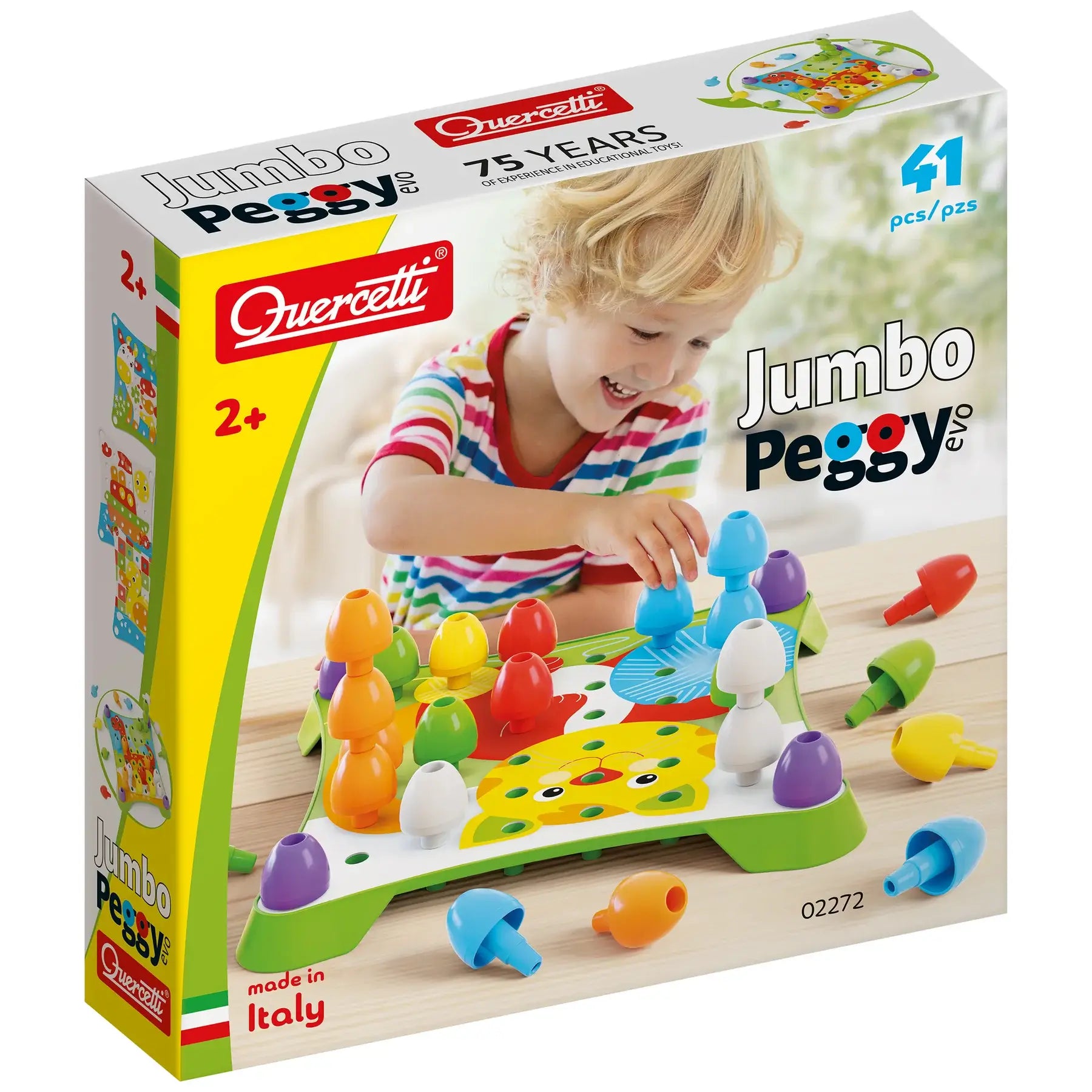 Quercetti Jumbo Peggy 41-Piece – Creative Fun for Kids of Ages 2+