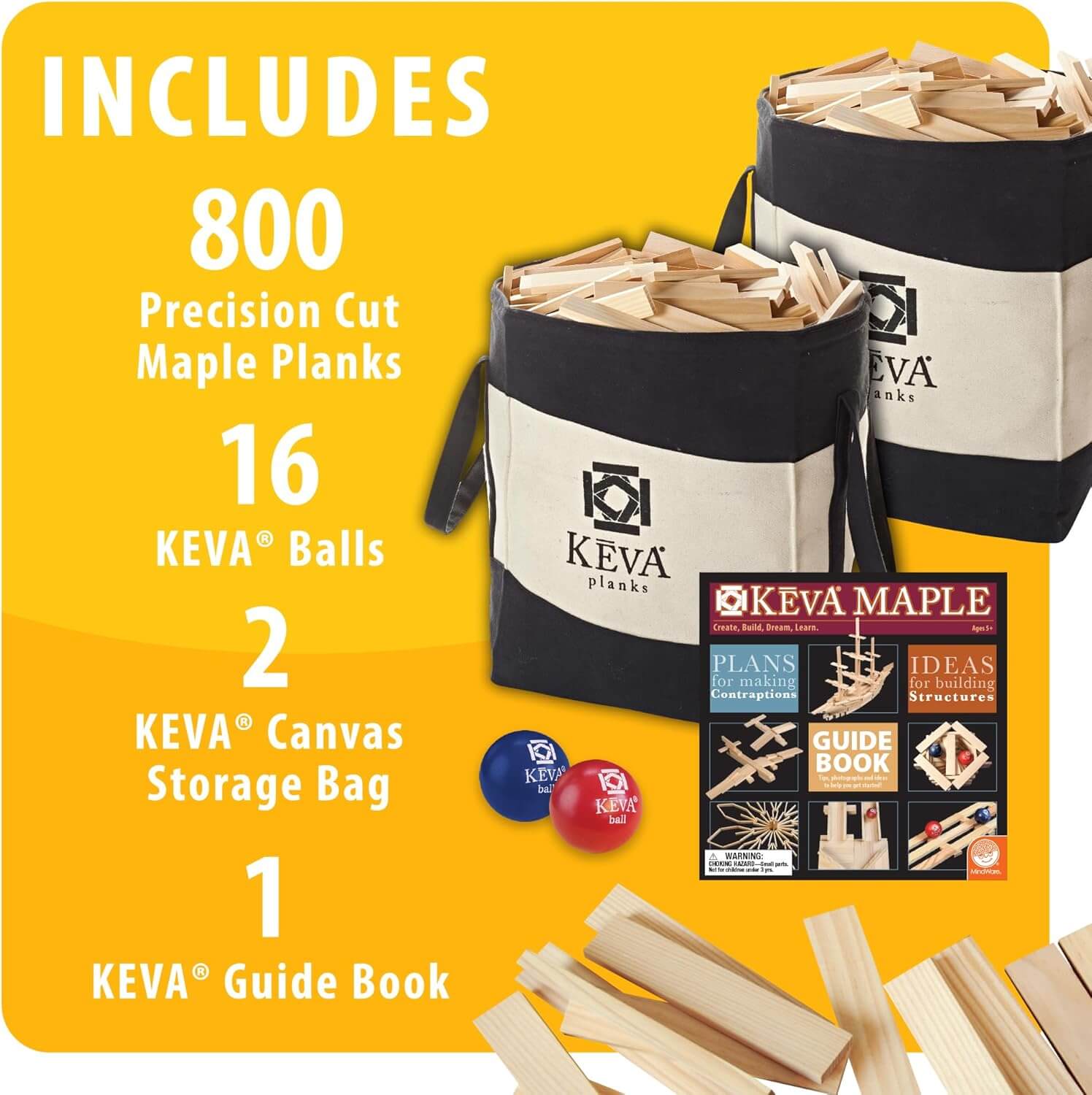 School Must Have Maple 800 Plank Wooden Building Blocks Set