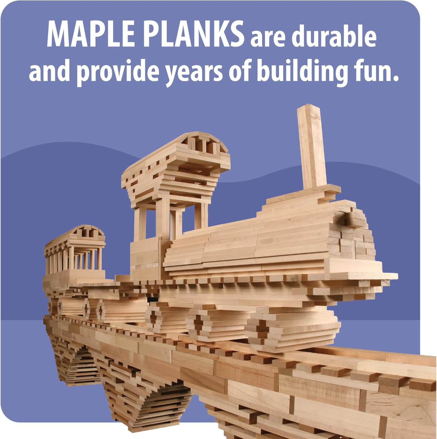School Must Have Maple 800 Plank Wooden Building Blocks Set