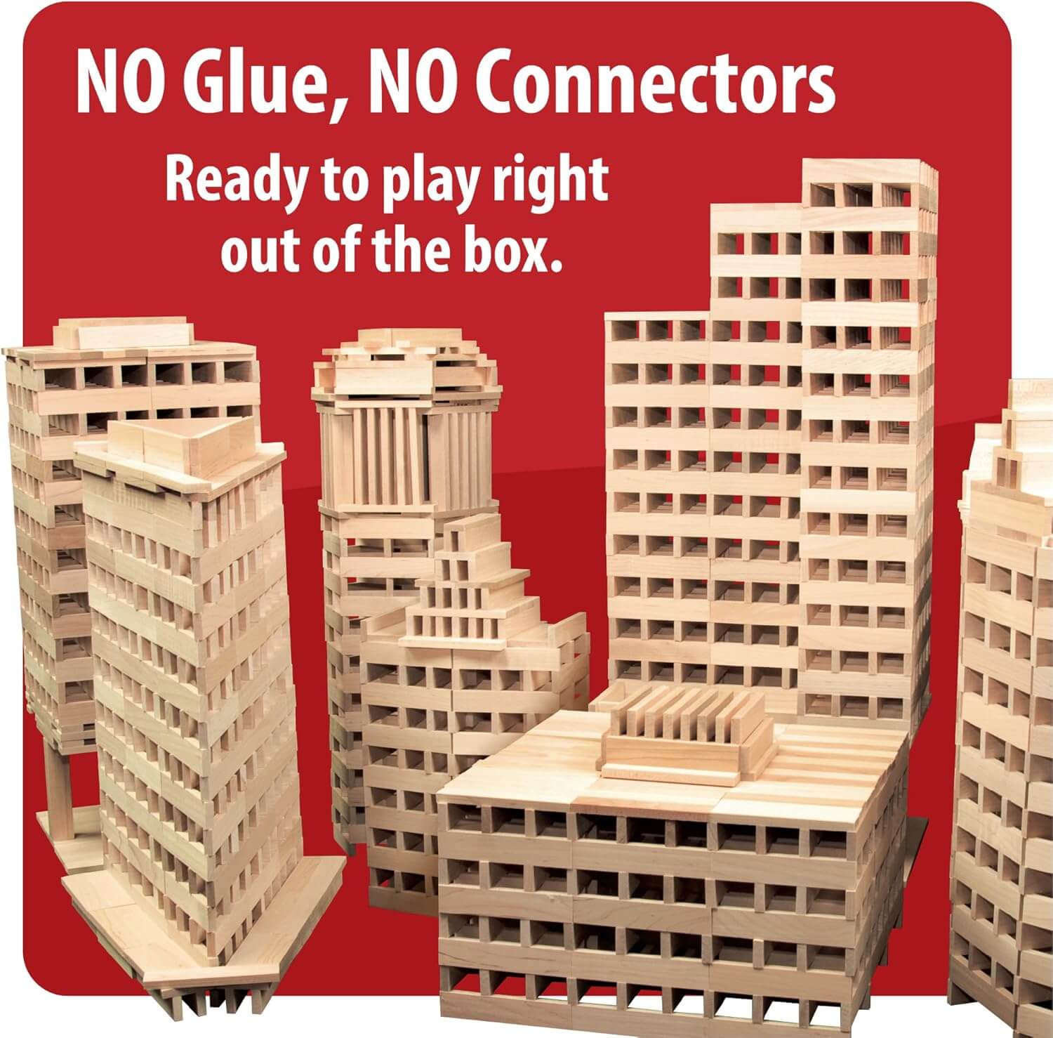 School Must Have Maple 800 Plank Wooden Building Blocks Set