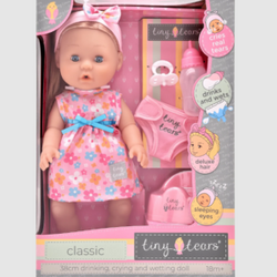 Tiny Tears Classic Crying & Wetting Long Hair Doll
