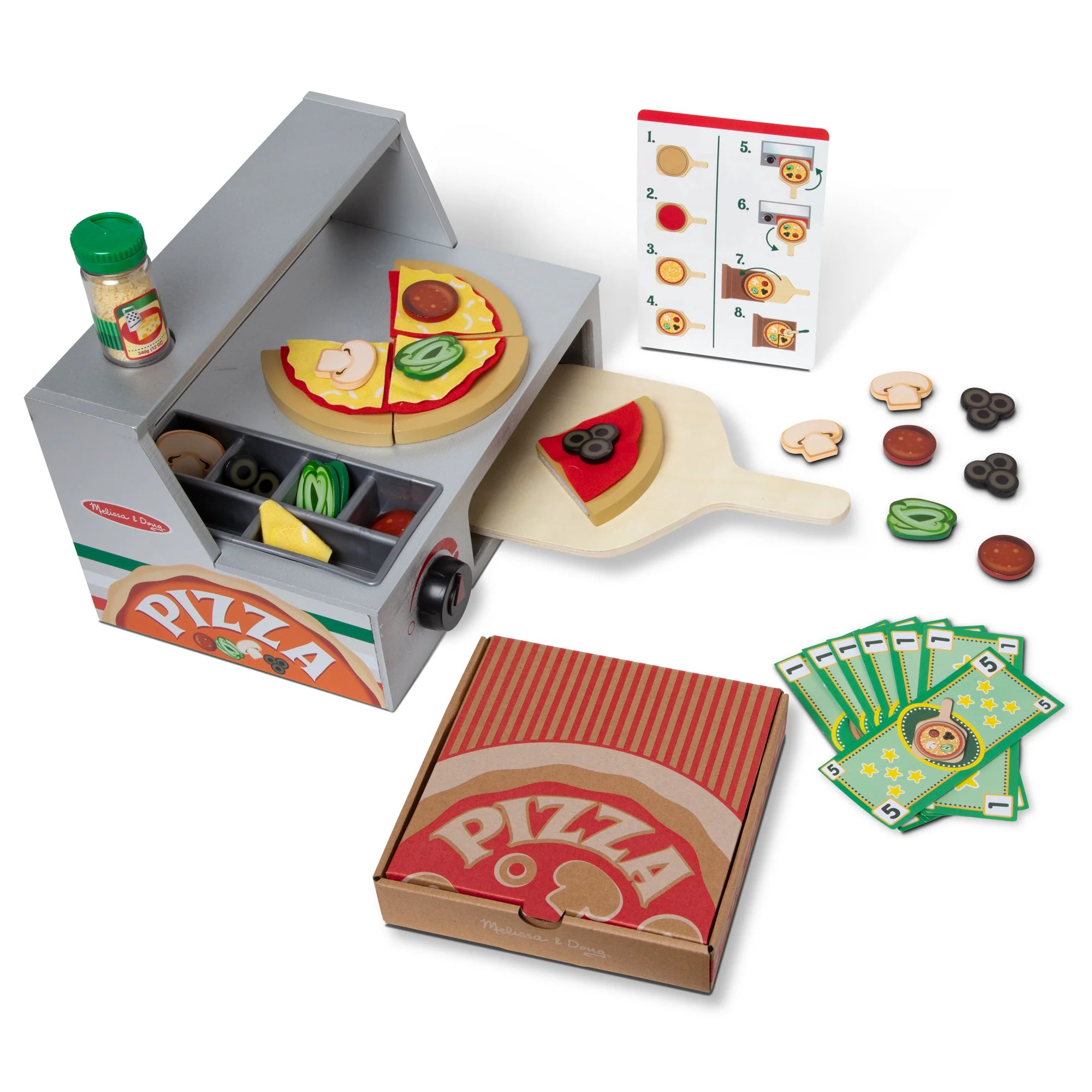 Top & Bake Pizza Counter - Wooden Play Food  Melissa and Doug