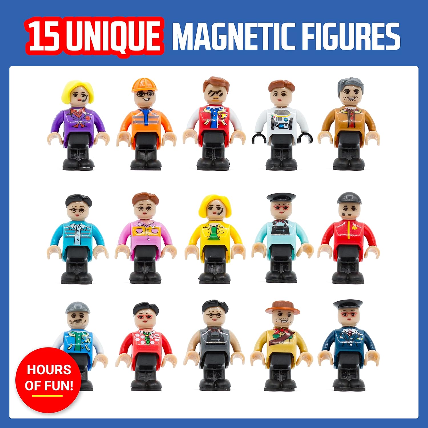 Playmags Magnetic Figures-Community Figures Set Of 15 Pieces