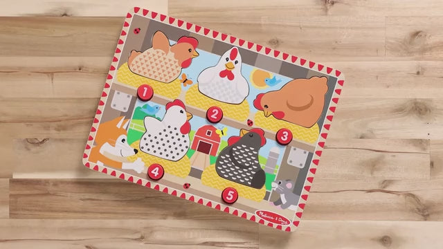 Melissa & Doug Magnetic Push To Pop Puzzle Happy Hens