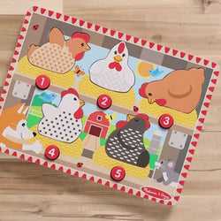 Melissa & Doug Magnetic Push To Pop Puzzle Happy Hens