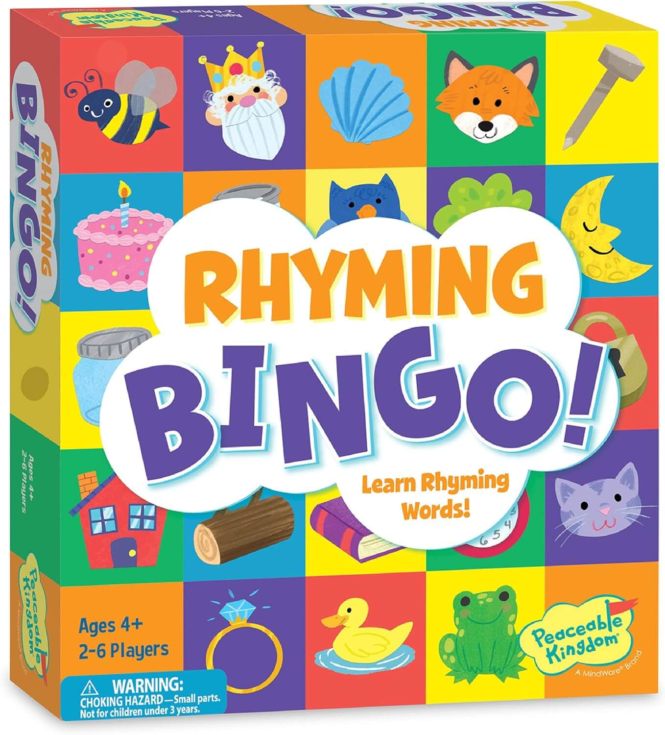 Peaceable Kingdom Rhyming Bingo - Reading and Learning Game