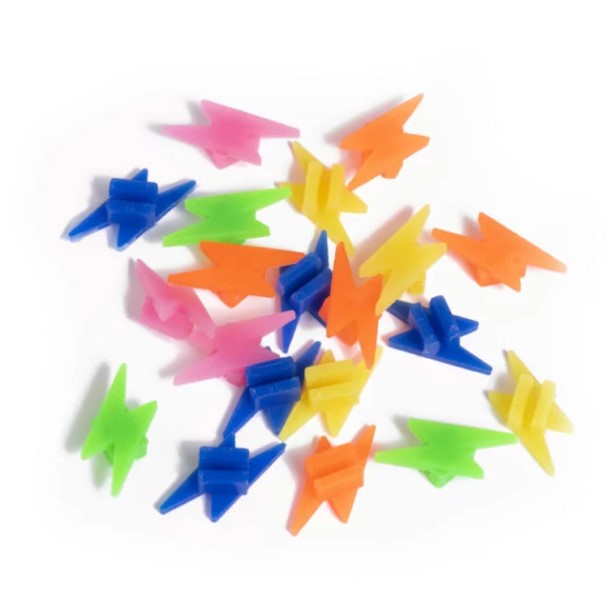 Multi-colored lightning clip bike accessories