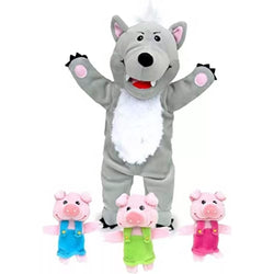 BIG BAD WOLF & THE THREE LITTLE PIGS: Hand and fingers puppets set