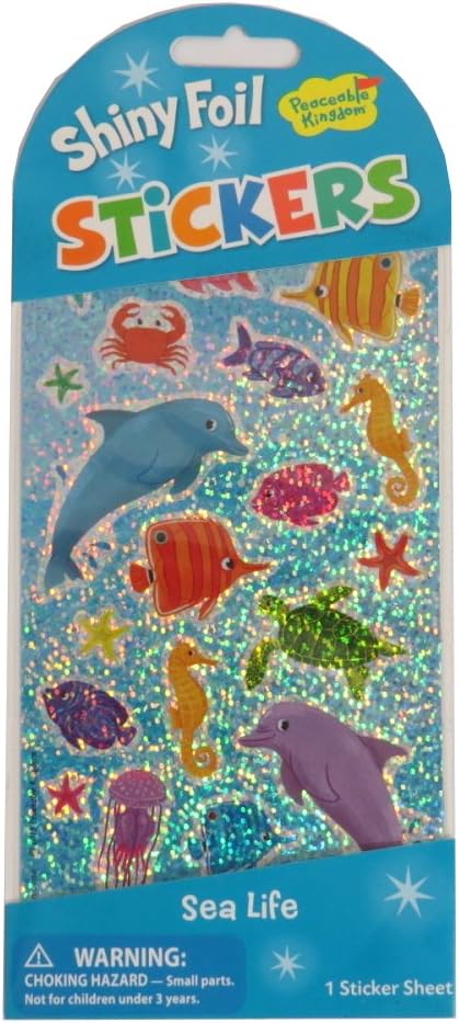 Peaceable Kingdom Shiny Foil Sea Life Sticker Pack