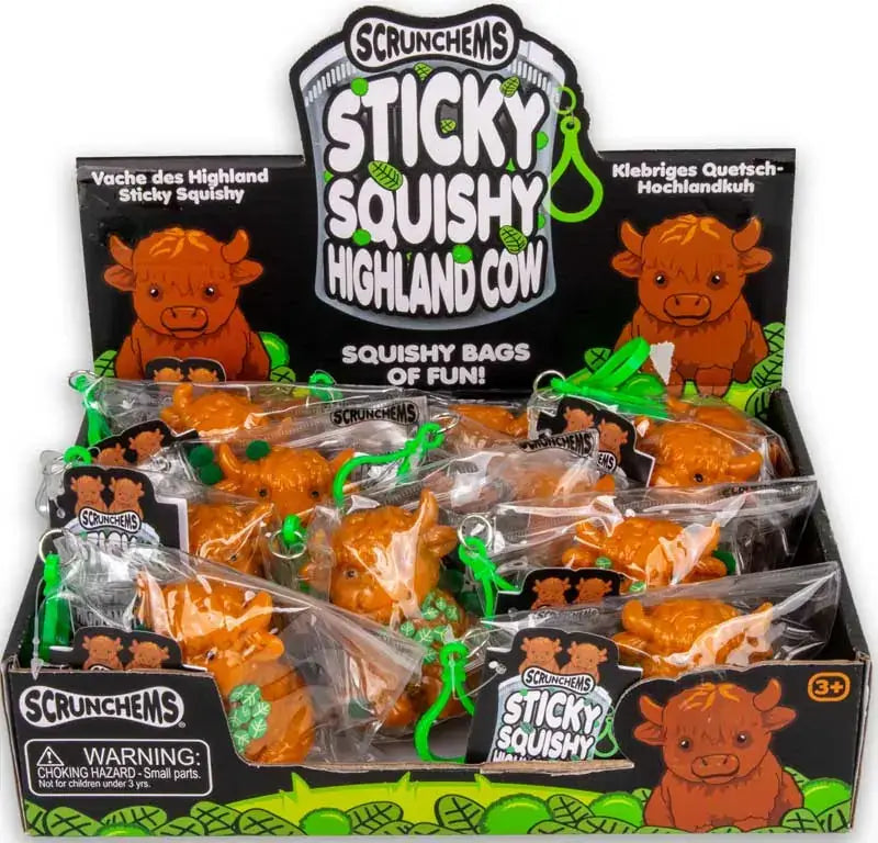 Scrunchems Sticky Squishy Highland Cow - Sensory Fidget Toy
