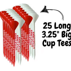 Big Cup Golf Tees - 25 Pack - Red & White