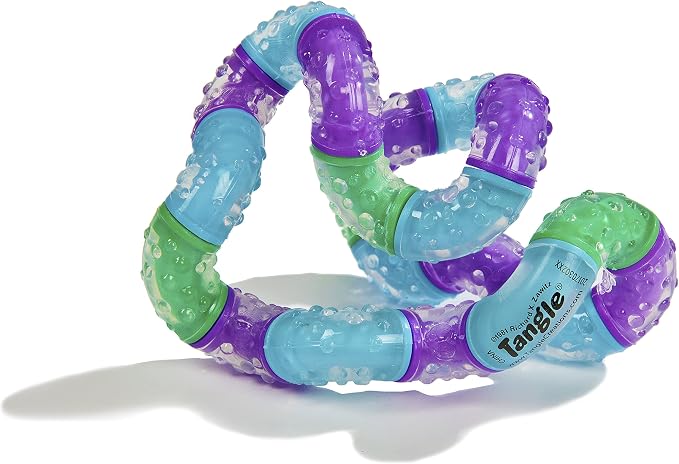 Colorful Tangle toy on a white background