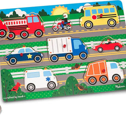 Melissa and Doug Vehicles Wooden Peg Puzzle 8 Pieces