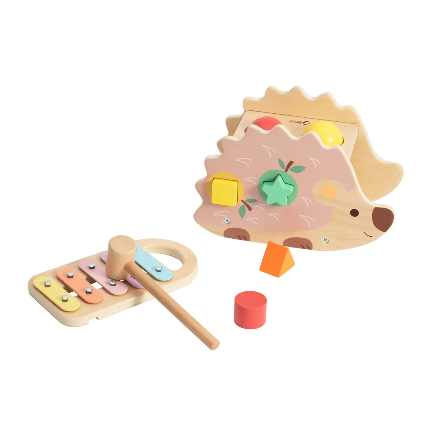 Classic World Wooden Hedgehog Pounding Bench and Xylophone