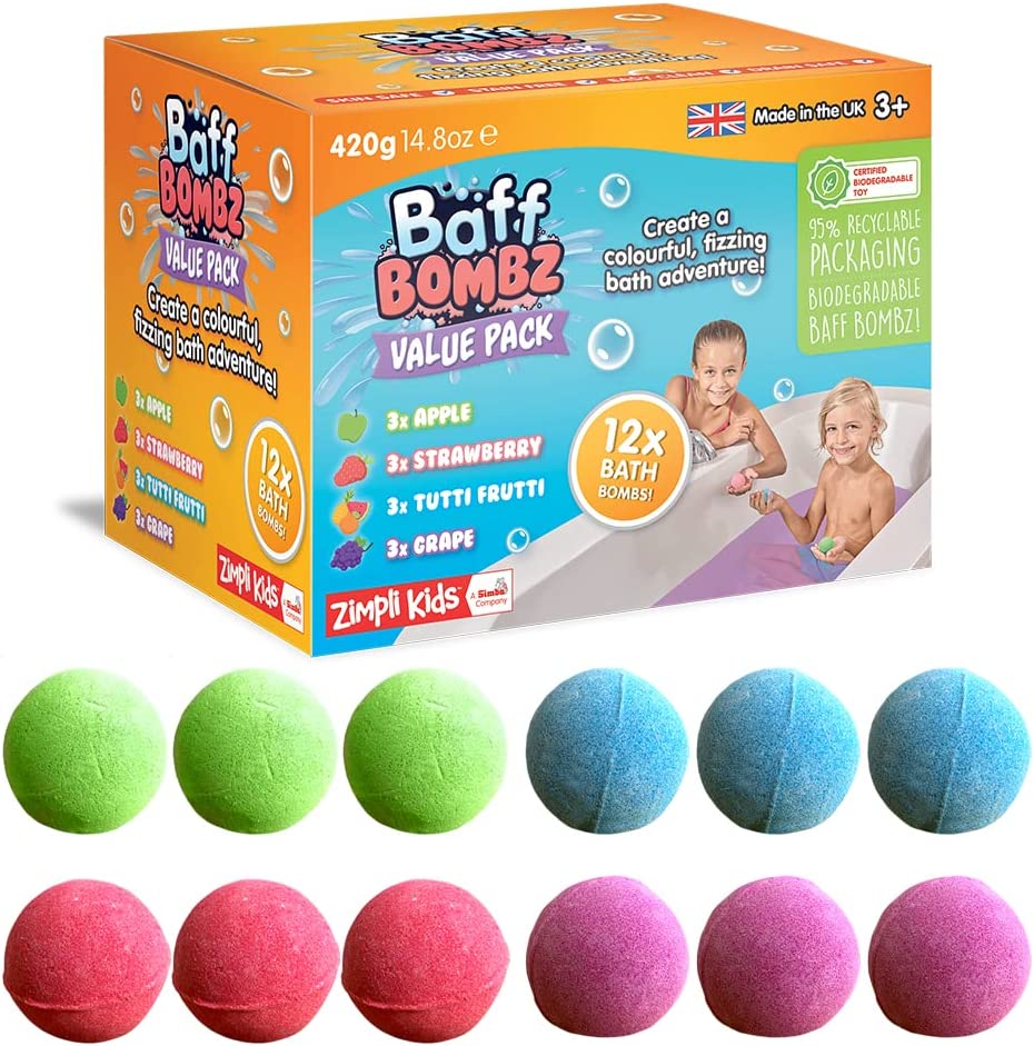 12 x Bath Bombs Value Pack Baff Bombz