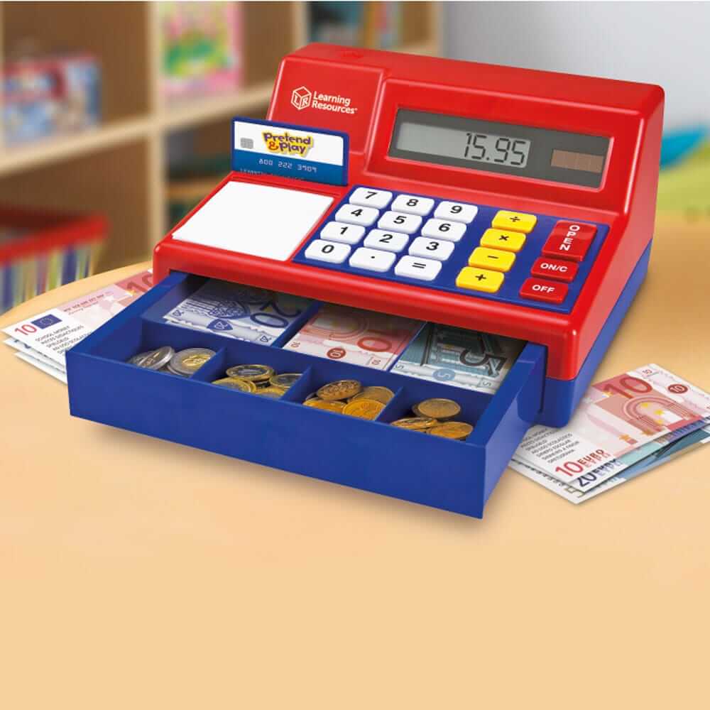 Pretend & Play Calculator Cash Register with Euro Money