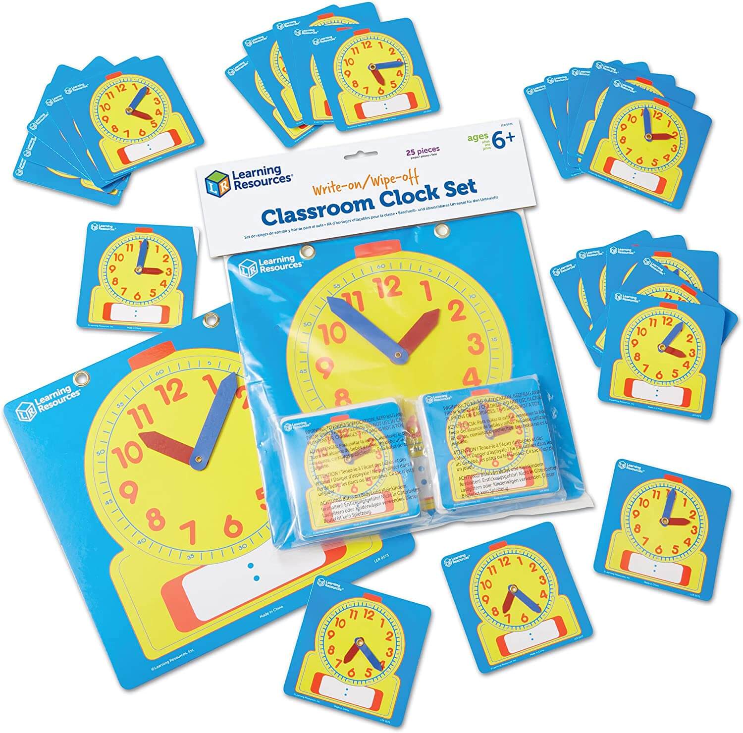 C Loc Learning Write On Wipe Off Classroom Clock Set - Learning Resources | Cogs Toys ...