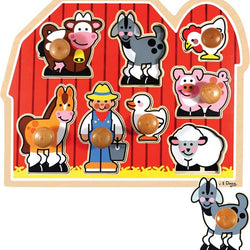 Melissa & Doug Farm Friends Large Wooden Peg Puzzle