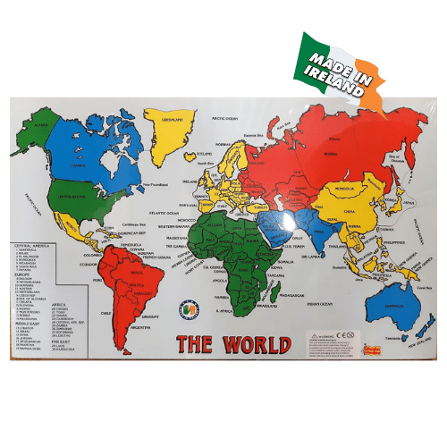 Map Of The World Wooden Jigsaw Made in Ireland