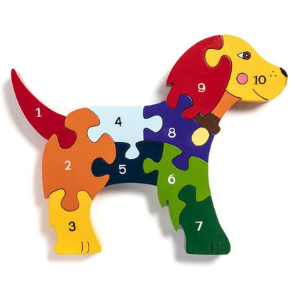 Number Dog Wooden Jigsaw Puzzle