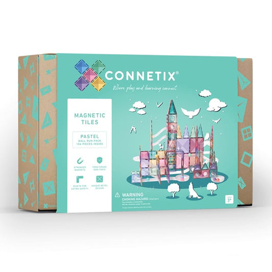 Connetix Magnetic Tiles 106 Piece Pastel Ball Run Pack