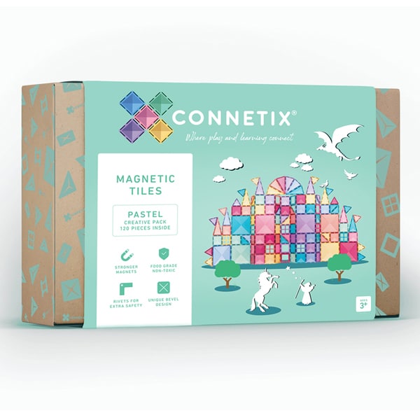 Connetix Magnetic Tiles 120 Piece Pastel Pack