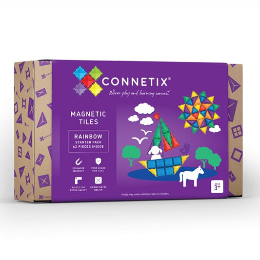 Connetix Magnetic Tiles 62 Piece Starter Set