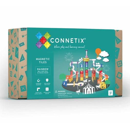 Connetix Magnetic Tiles 92 Piece Ball Run Pack