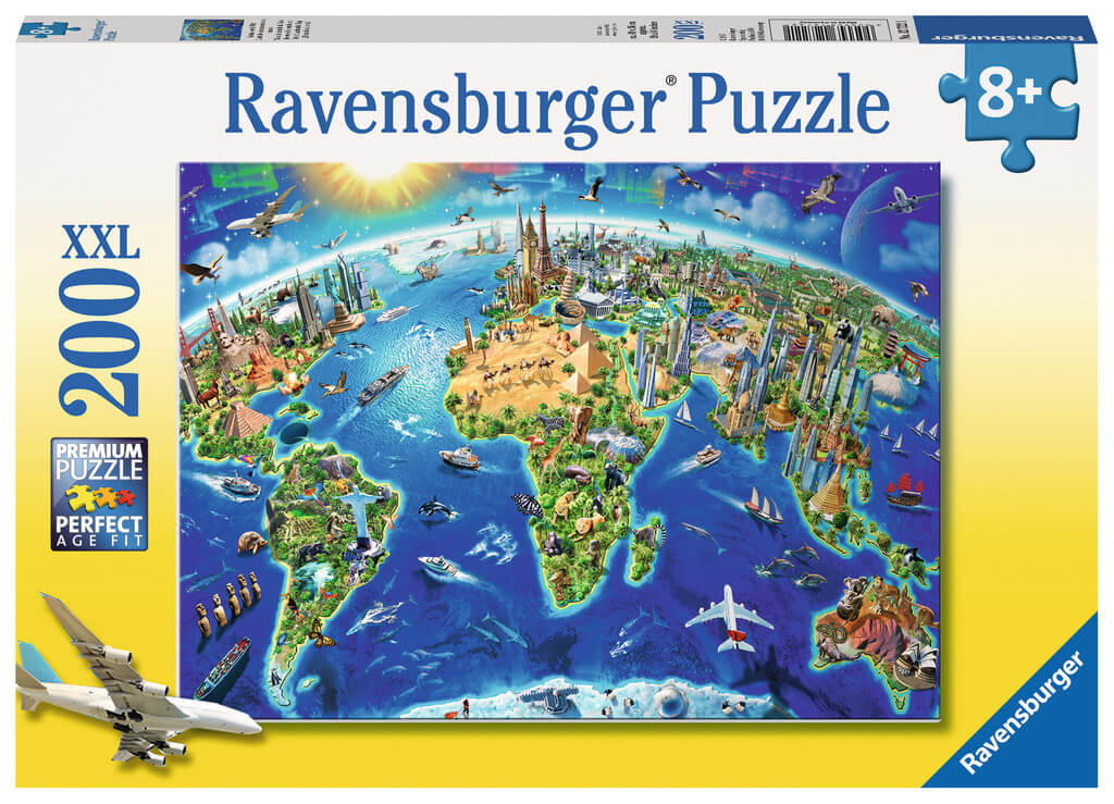 Ravensburger World Landmarks Map XXL 200pc Jigsaw Puzzle