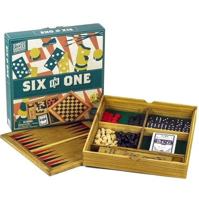 Wooden Six in One Game Set