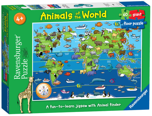 Ravensburger Animals of the World, 60pc Giant Floor Jigsaw Puzzle