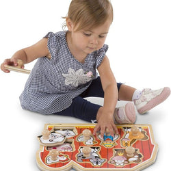 Melissa & Doug Farm Friends Large Wooden Peg Puzzle