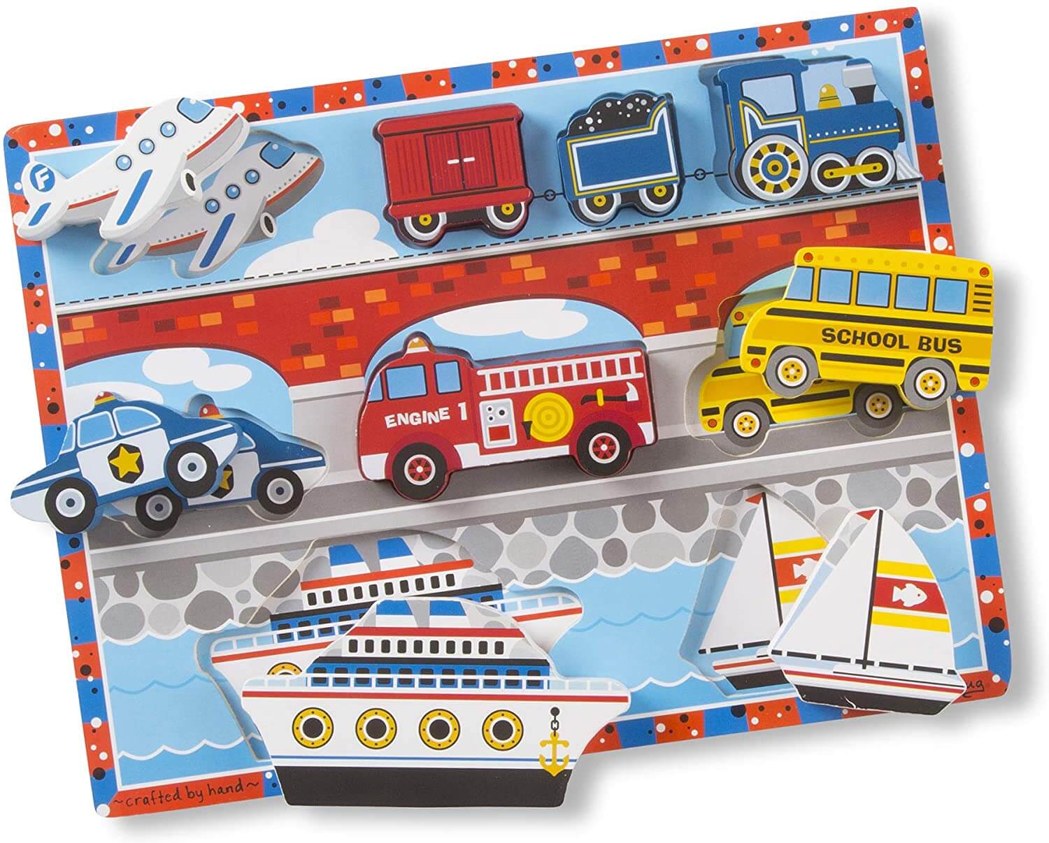 Vehicles Wooden Chunky Puzzle Melissa & Doug
