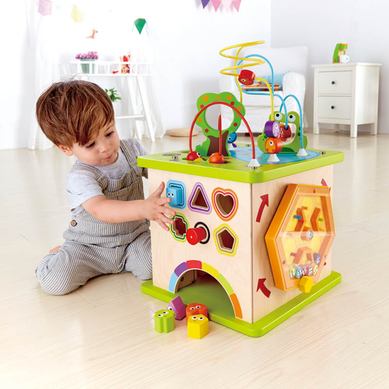 Hape Country Critters Play Cube Wooden Learning Puzzle Toy for