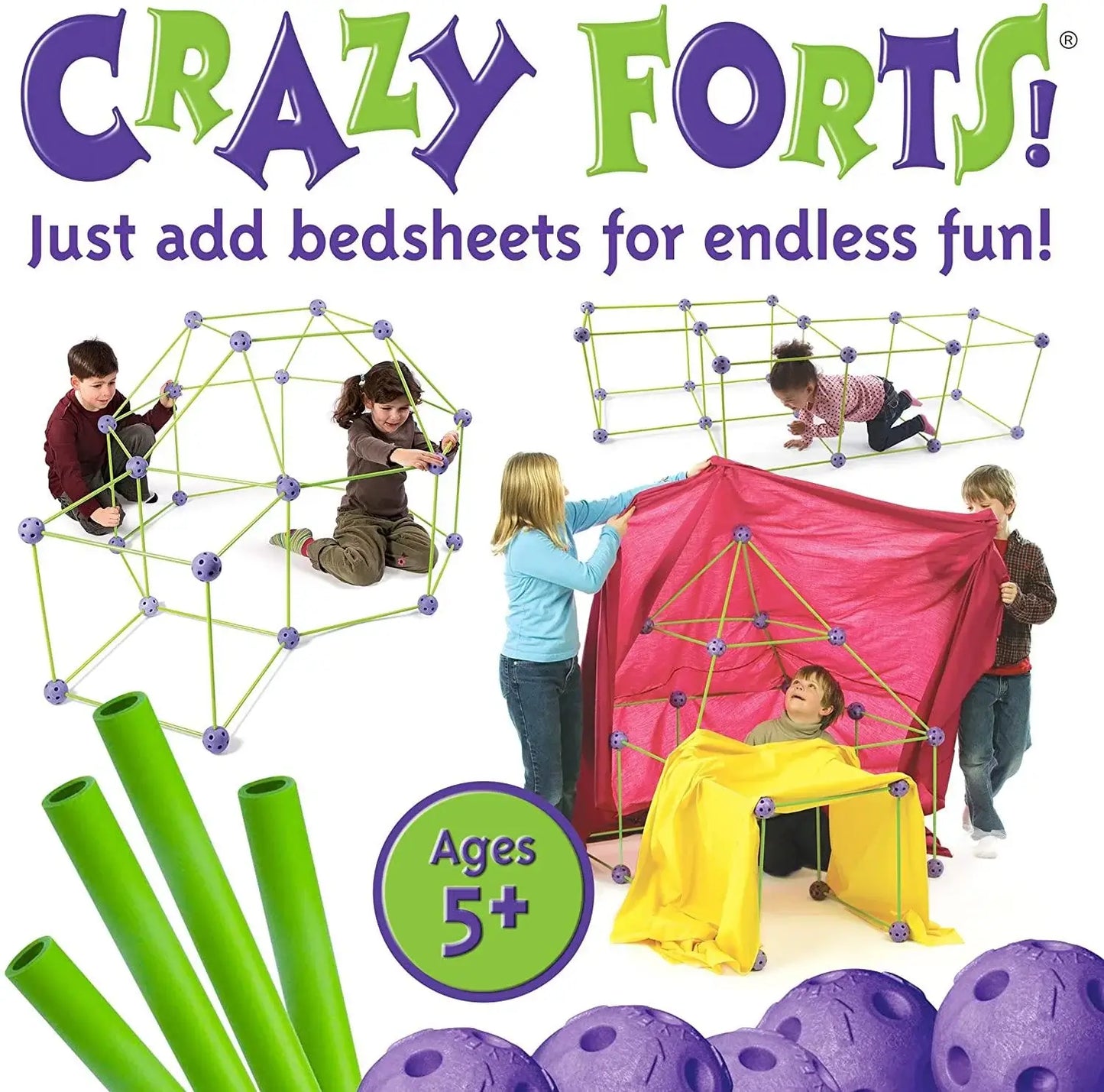 Crazy Forts 69 pieces Fort Building Kit Cogs Toys Games Ireland