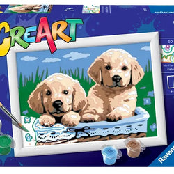 CreArt Cute Puppies Paint By Numbers - Ravensburger