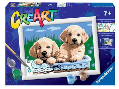 CreArt Cute Puppies Paint By Numbers - Ravensburger