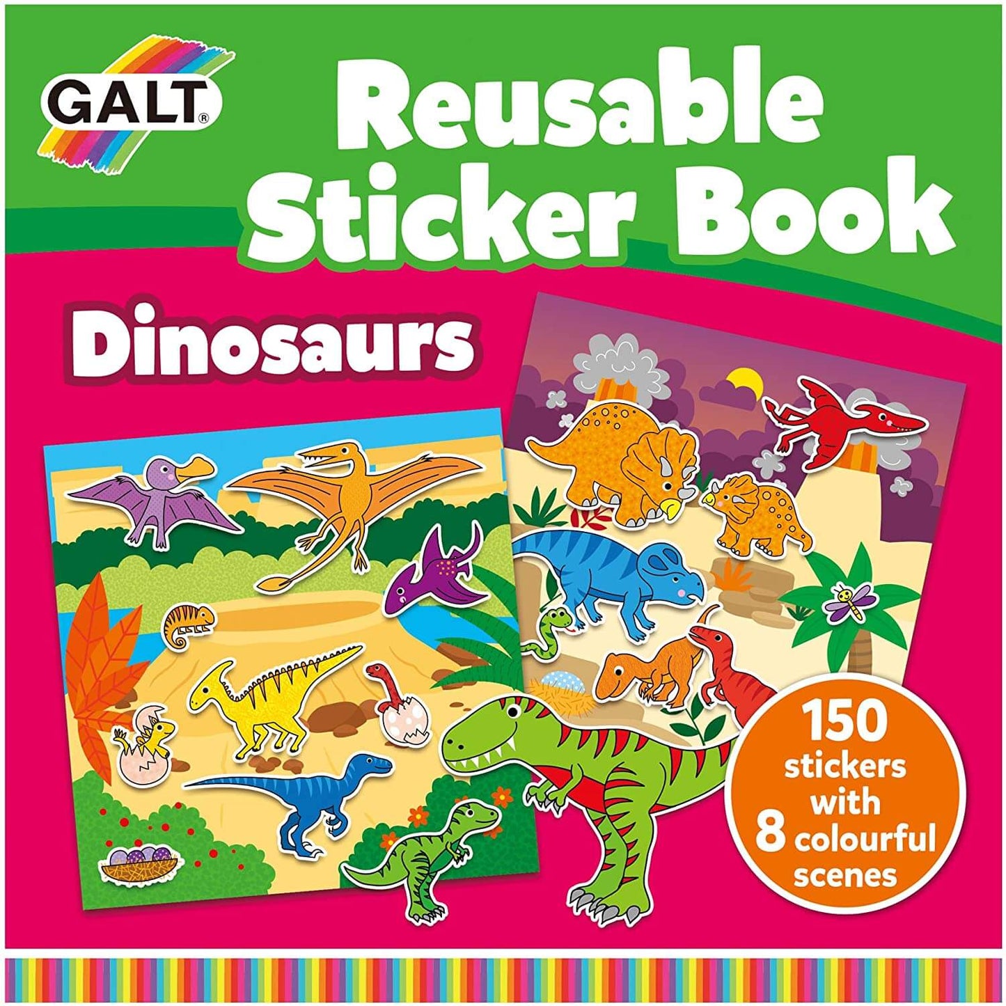 Galt Reusable Sticker Book-Dinosaurs