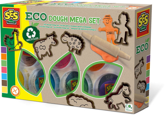 Eco play dough mega set (7 x 90g  with tools)
