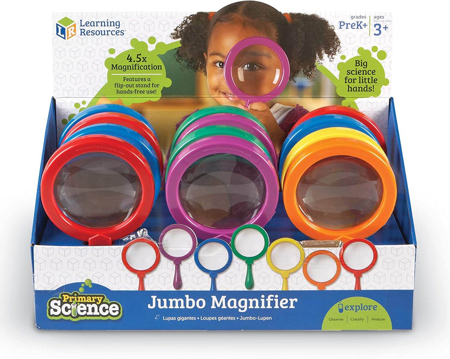 Learning Resources Primary Science Jumbo Magnifiers (Colours Vary)