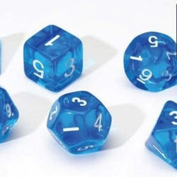 Translucent Blue Resin Dice Set