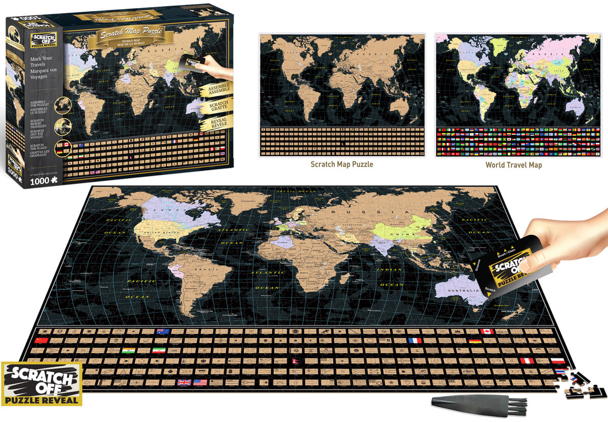 Scratch Map Puzzle World Map