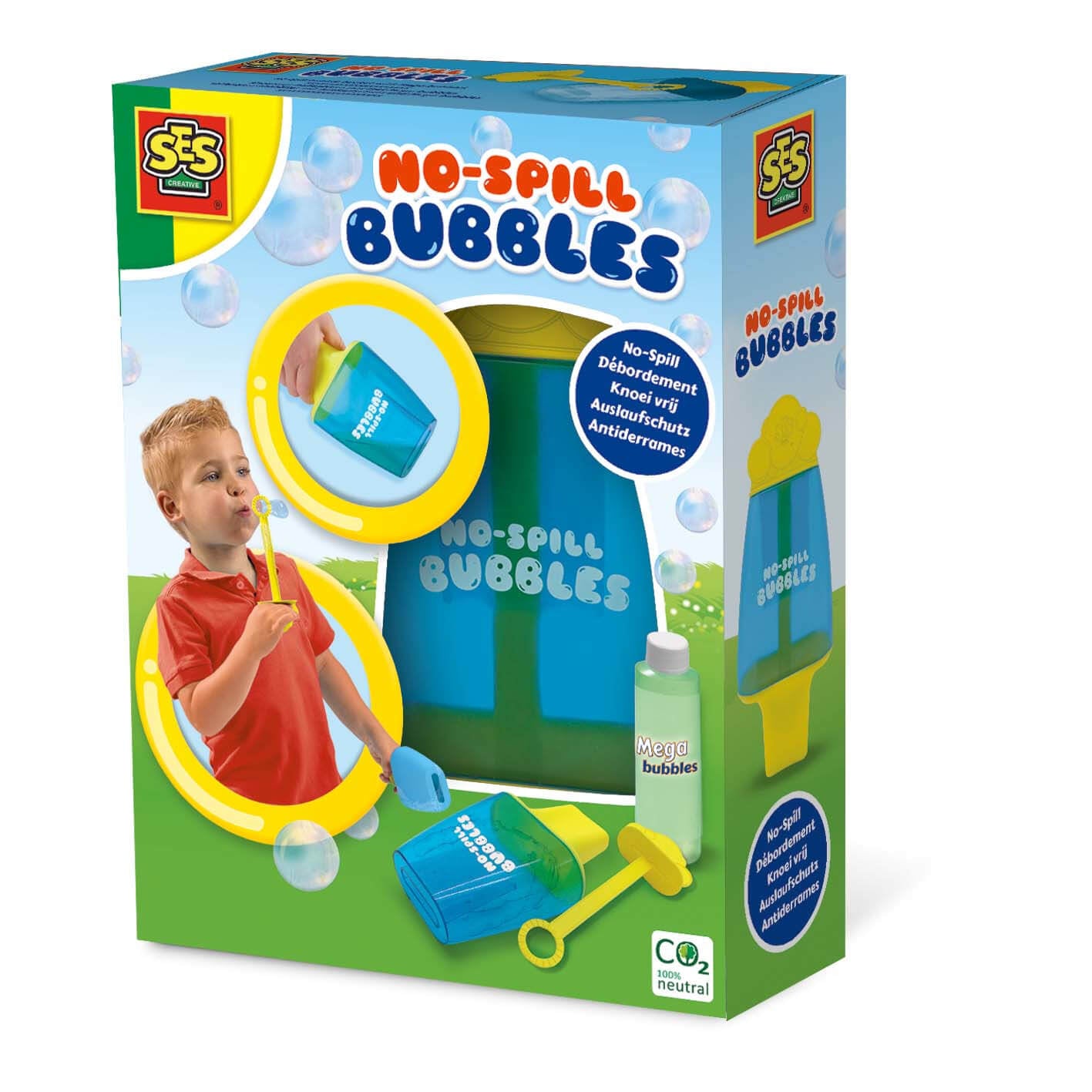 No-spill bubble bucket with Mega bubbles