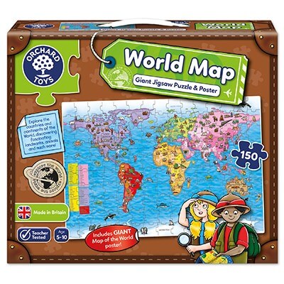 World Map Puzzle and Poster 150 Piece Orchard Toys