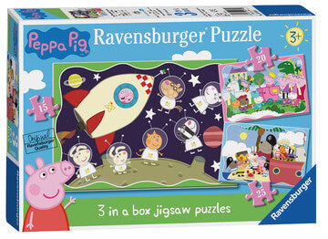Ravensburger Peppa Pig 3 in Box (15, 20, 25pc) Jigsaw Puzzles