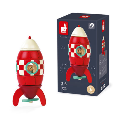 SMALL MAGNETIC ROCKET RED (WOOD)