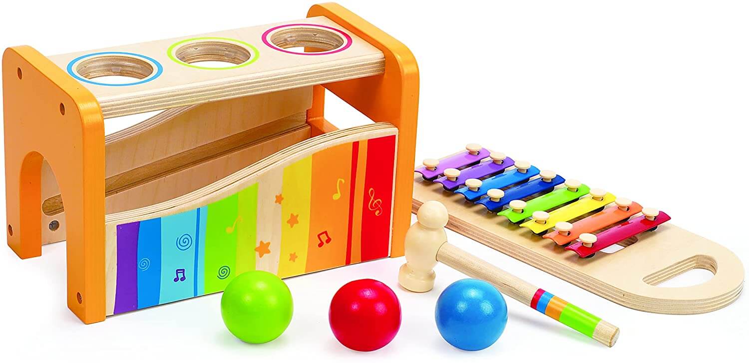 Hape Pound Tap Bench With Slide Out Xylophone - Main Image