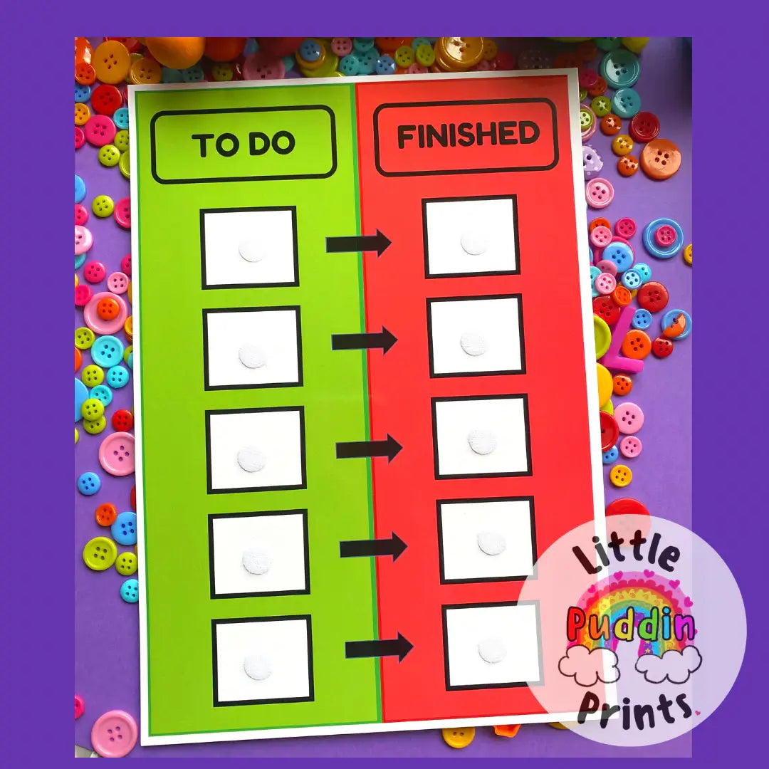 To Do / Finished Chart Designed by Little Puddin Prints