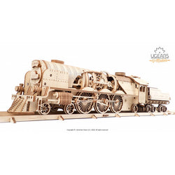 UGears V-Express Steam Train with Tender - Mechanical 3D Puzzle