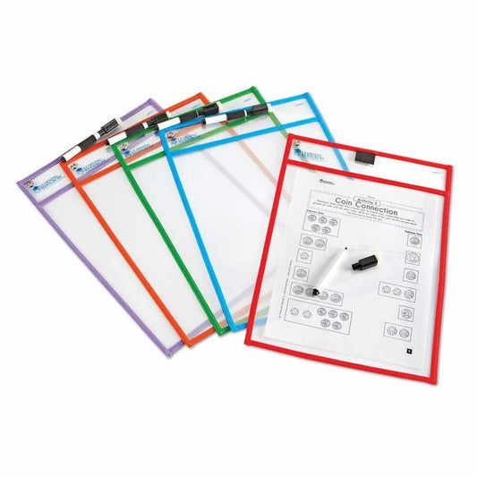 Write and Wipe-Clean Pockets (Set of 5)